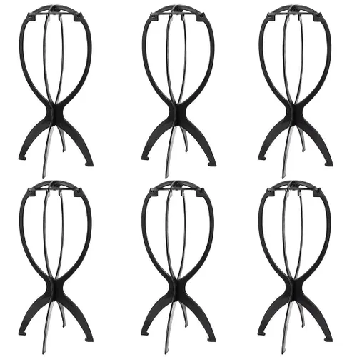 Miniatura 8 de DANSEE Paquete de 2 soportes cortos para pelucas, soporte de peluca para múltiples pelucas