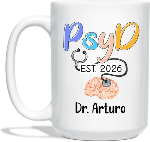 Miniatura 10 de Taza de café personalizada, regalo para graduación de psicólogo, My Degree in Psychology Makes Me Hight Qualified To Judge Everyther, taza de café