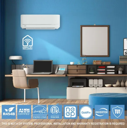 Miniatura 4 de Cooper & Hunter - Mini aire acondicionado con sistema de calefacción, 9.000 BTU, 230 V, 18 SEER, serie MIA, sin conductos, conexión wifi, inversor