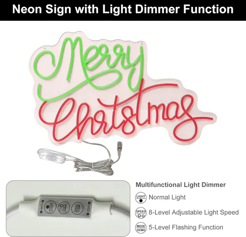 Miniatura 9 de Letreros de neón de Feliz Navidad para decoración de pared, letreros de luz LED de neón iluminados para ventana, dormitorio, fiesta de Navidad