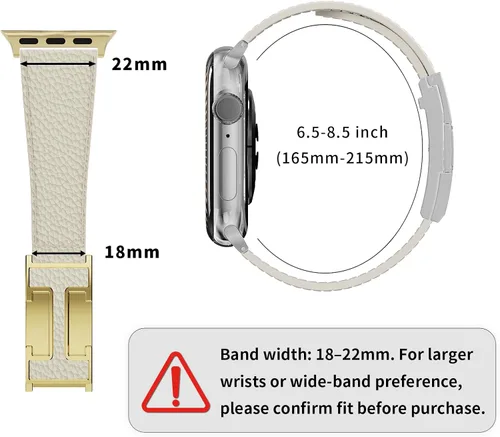 Miniatura 5 de Correa de reloj magnética de cuero compatible con Apple Watch Ultra 49 mm, 46 mm, 45 mm, 44 mm, 42 mm, 41 mm, 40 mm, 38 mm, correa de repuesto
