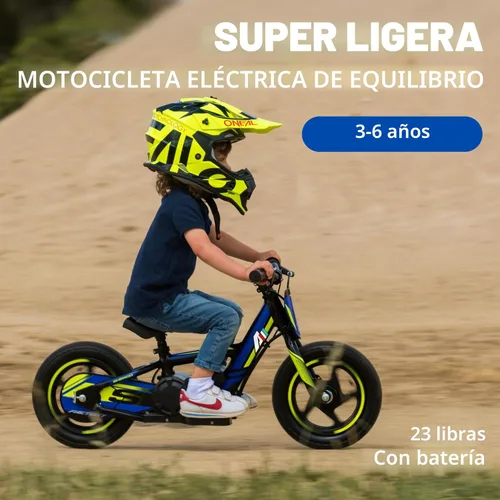 Miniatura 2 de Bicicleta eléctrica ligera AIII para niños, motocicleta eléctrica de 170/340W hasta 10/12MPH, batería desmontable de 24V, frenos duales operados a