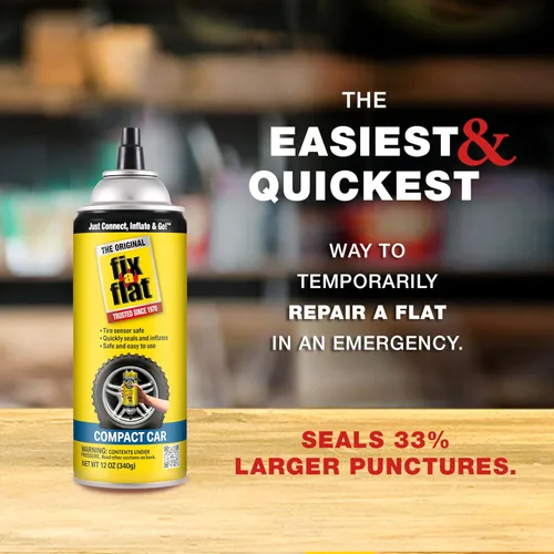 Miniatura 4 de Fix-a-Flat S60410 - Reparación e inflador de neumáticos planos de emergencia en aerosol, para neumáticos compactos, fórmula ecológica, ajuste
