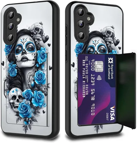 Miniatura 73 de Funda híbrida de doble capa con función atril para Samsung Galaxy A16 5G de 6.9 pulgadas, diseño de vaca con bandera estadounidense
