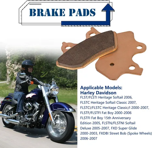 Miniatura 4 de Pastillas de freno sinterizadas para Harley Davidson Softail FLSTCI FLSTC Heritage Classic 2000-2007/Davidson FXST Softail Standard 2000-2007