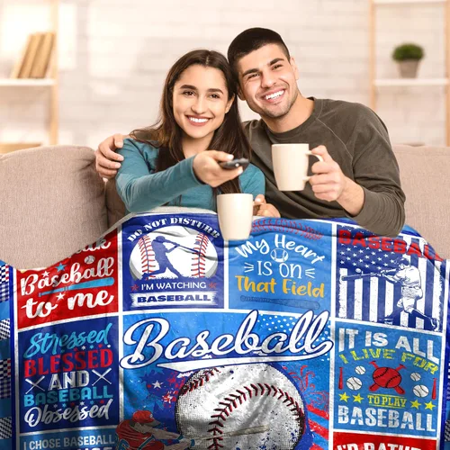 Miniatura 5 de Manta de béisbol para niños, regalos de béisbol para niños de 8 a 12 años, manta deportiva de franela para niños y hombres, cosas de béisbol