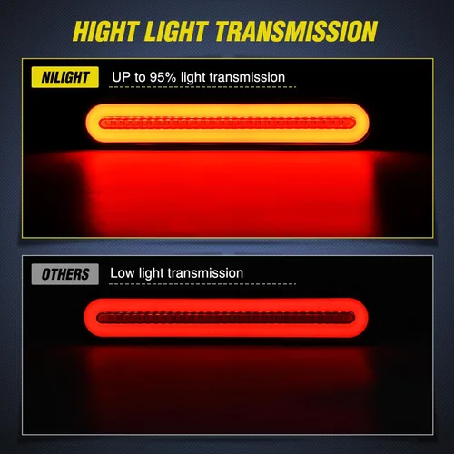 Miniatura 5 de Nilight Barra de luz trasera para remolque con señales de giro, parada y marcha atrás 3 en 1, luces de freno 2 paquetes, 9 pulgadas, 100 LED rojo