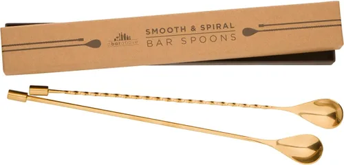 A Bar Above Juego de 2 cucharas de barra dorada de 12 pulgadas, cucharas de mezcla de cóctel pesadas, agitadores de bebidas de acero inoxidable para