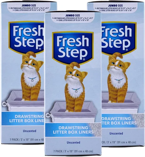 Miniatura 25 de Fresco Paso Cordón Cat Litter Box Liners, perfumado, tamaño jumbo, 36" x 19" - 7 unidades por caja, 2 cajas