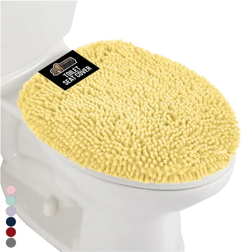Miniatura 40 de GORILLA GRIP Funda gruesa de espuma viscoelástica para tapa y asiento de inodoro de baño, parte superior de terciopelo suave, lavable a máquina, Azul