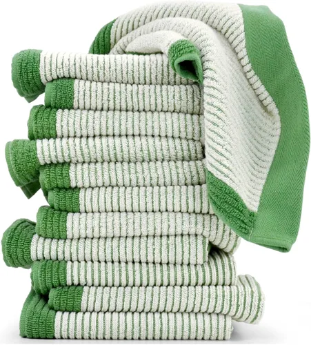 Miniatura 10 de Cleanbear Paños de Lavado Paquete de 12 Toallitas para tu Cara y Cuerpo, Toallas de Baño para Ducharse, Juego de Toallitas Grandes de 13" x 13