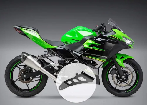 MOTO4U Soporte de suspensión de escape de motocicleta para Ninja 400 2018 YOSHMURA Tubo de escape Accesorios de motocicleta negro