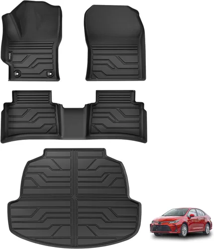 Miniatura 25 de KARPAL Alfombrillas de piso aptas para Toyota Tacoma 2005-2015 Doble Cabina (cobertura del espacio de los pies), revestimientos de piso de TPE