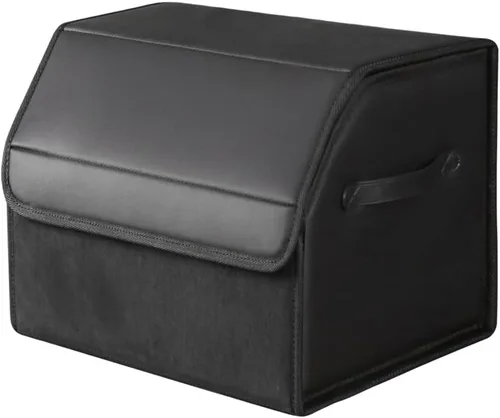 Organizadores de coche y almacenamiento para SUV, organizador de maletero para sedán, caja elegante plegable de cuero con tapa, contenedores