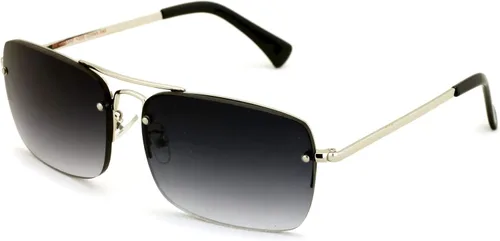 Miniatura 6 de Gafas de sol grandes para exteriores, lentes de lectura sin montura de metal, lentes grandes rectangulares tintadas Negro plomizo.
