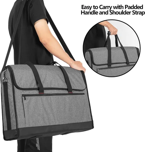 Miniatura 5 de Trunab Estuche de transporte para monitor de 24 pulgadas, bolsa de viaje acolchada con capacidad para hasta 2 pantallas LCD/televisores, no Gris