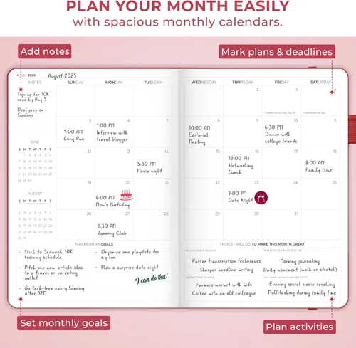 Miniatura 7 de Clever Fox Planner PRO Premium de enero de 2026 a enero de 2027 - Lujoso organizador semanal, mensual y presupuestario para productividad y alcanzar