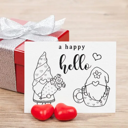 Miniatura 4 de Estivaux Sellos transparentes de gnomos de San Valentín para hacer tarjetas, diario y álbumes de recortes, sellos de goma para camiones de corazón