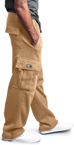 Pantalones deportivos de invierno para hombre, de moda, de ocio, sueltos, para correr, color sólido, con cordones, con cremallera