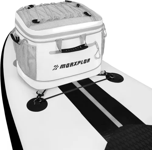 MORXPLOR Waterproof PVC Material Paddleboard Cooler Deck Bag,40 cans Sup Deck Cooler Bag,Cooler Bag for Paddleboard,Lunch Box Cooler Insulated Blanco