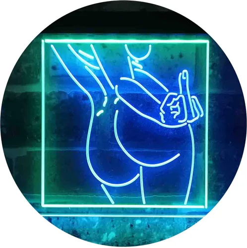 Miniatura 20 de ADVPRO Bad Bitch Middle Finger FXXK Girl Room - Letrero de neón LED de doble color, azul y rojo, 12 x 8 pulgadas st6s32-i3799-br