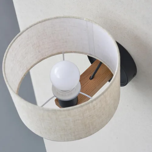 Miniatura 2 de DUHU Aplique de pared LED redondo, lámpara de pared de cemento gris cableada, lámpara de pared minimalista con diseño de acabado elegante