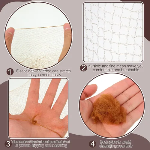 Miniatura 6 de Kit de 368 piezas de accesorios para el cabello de baile, pasadores de pelo marrones para mujeres, bandas de goma, pinzas para el cabello, redes