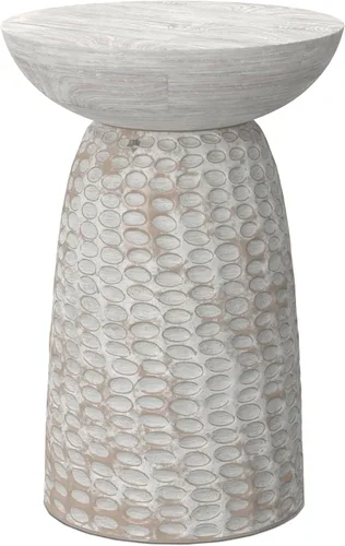 Miniatura 24 de SIMPLIHOME Boyd - Mesa auxiliar redonda de madera de mango maciza de 13 pulgadas de ancho x 18 pulgadas de alto, mesa de noche contemporánea hecha a