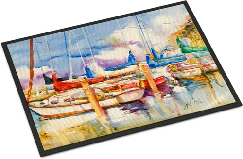 Miniatura 93 de Caroline's Treasures JMK1017JMAT - Tapete de caza de rana garza azul, 24 x 36 pulgadas, tapete para puerta delantera, interior y exterior