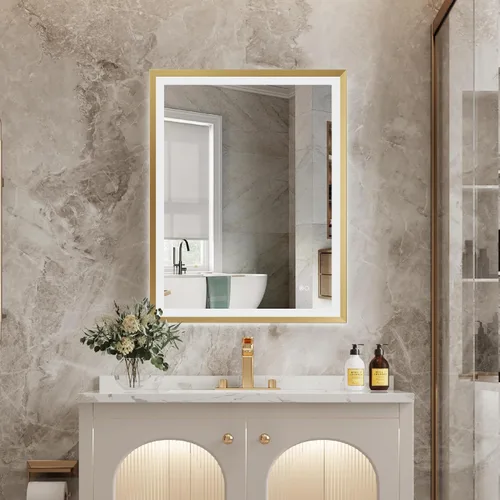 Miniatura 18 de WELLFOR Espejo de baño LED de 28 x 36 pulgadas, espejo de tocador de baño con luz, espejo de pared de baño, espejo de baño iluminado, montaje