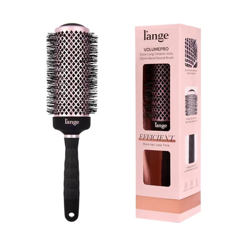 Miniatura 6 de L'ANGE HAIR VolumePro - Cepillo redondo iónico de cerámica extralargo, negro, para secado con secado, rizado y peinado, añade volumen, reduce