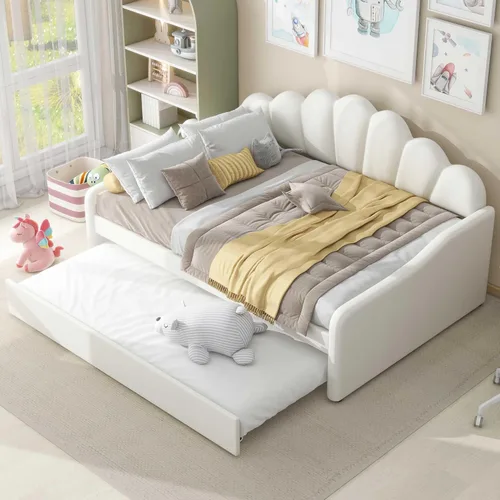 Bellemave Cama nido de tamaño completo con cama corrediza, sofá cama, cama nido con cama corrediza para adultos, niños, niñas, adolescentes, cama