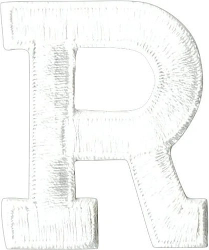 Miniatura 14 de Letras y números blancos de 1-7/8", parche para planchar, bordado (letra M)