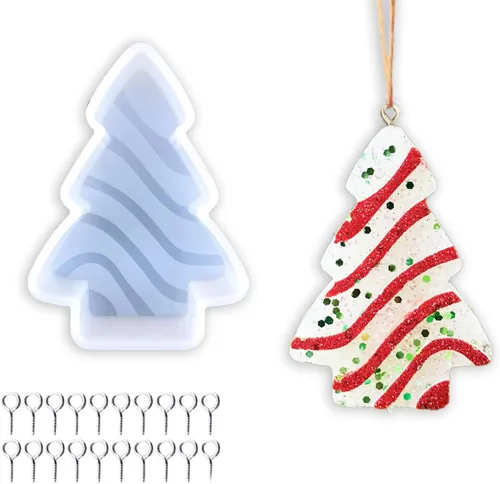 Miniatura 10 de Moldes de silicona Freshie para árbol de Navidad, Rifanda Car Freshie para cuentas aromáticas, frescos de automóvil, velas de jabón, cera de yeso