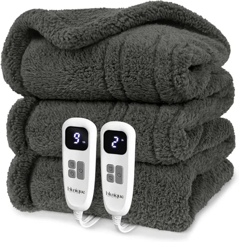 Miniatura 21 de Heated Blanket Electric Blanket Queen - Fast Heating Blanket Throw Dual Control Double Sided Sherpa with 10 Heating Levels & 2-10 Hours Auto Off
