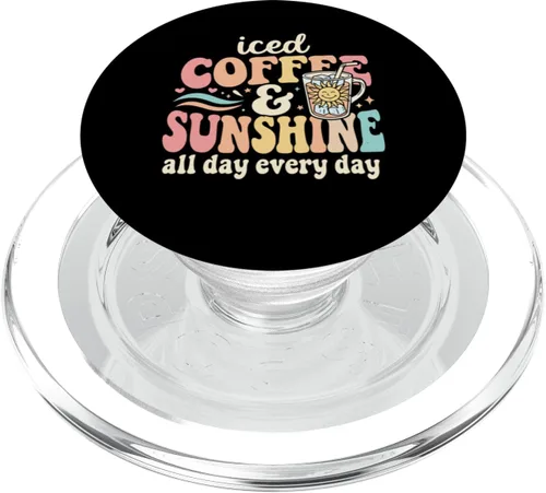 Miniatura 7 de Iced Coffee and Sunshine Funny Summer PopSockets Adhesive PopGrip