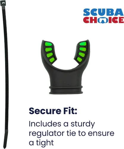 Miniatura 3 de Scuba Choice Ultra Black Silicone Mouthpiece with Regulator Tie – Comfortable, Durable, Compatible – Fits Most Regulators & Snorkels for Diving and