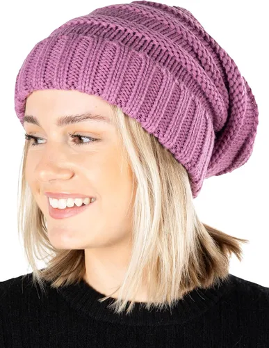 Miniatura 333 de Funky Junque Gorro de moda de punto trenzado de talla extragrande, grueso, abrigado, suave y holgado