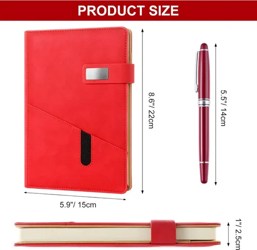 Miniatura 3 de Cuaderno A5 en blanco, cuaderno de bocetos de cuero de tapa dura recargable con bolsillo y hebilla magnética, cuaderno de bocetos de viaje de 240