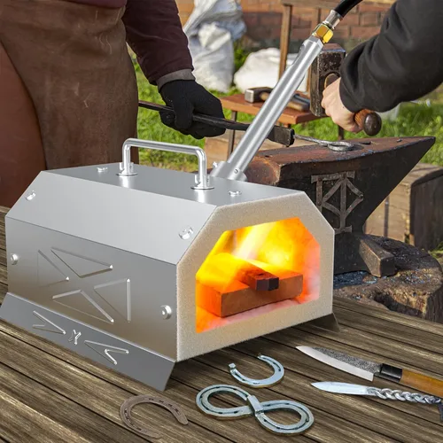 Miniatura 5 de Nelyrho Kit Inicial de Forja de Herrería, Hecho de Acero Inoxidable, con Regulador de 30PSl, para Equipos de Herrería y Fabricación de Cuchillos