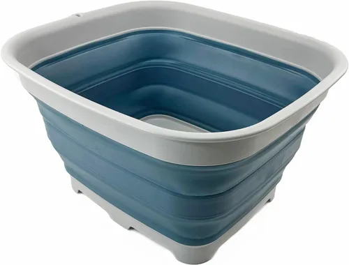 Miniatura 7 de SAMMART Sartén plegable de 15 litros con tapón de drenaje, lavabo de lavado plegable, tina portátil para lavar platos, bandeja de almacenamiento