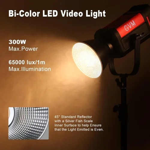 Miniatura 3 de Luz de vídeo LED GVM con montaje Bowens, luz continua bicolor de 300W con control DMX/APP, iluminación para fotografía en grabación de video, luces