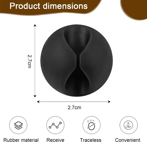 Miniatura 3 de Organizador de cables, organizador de cables, soporte de silicona compacto para organizar escritorio, mesita de noche, cargador de teléfono