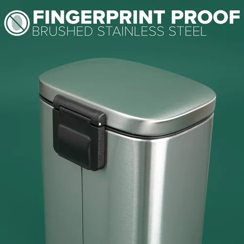 Miniatura 4 de Farberware Step On - Bote de basura de metal, tapa de cierre suave, resistente a huellas dactilares y manchas, cubo interior extraíble, pedal