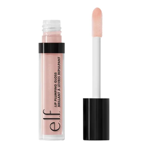 e.l.f. Brillo de labios con efecto voluminizador, color transparente de alto brillo, hidrata y crea labios más llenos con vitamina E, vegano y sin