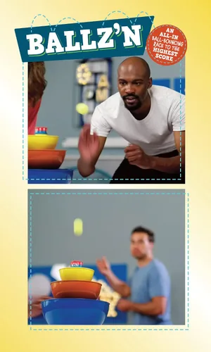 Miniatura 4 de Little Kids Ballz'n El juego de disparos de trucos de pelota de pong de ritmo rápido para adultos Tipsy y familia, diversión nocturna en el suelo
