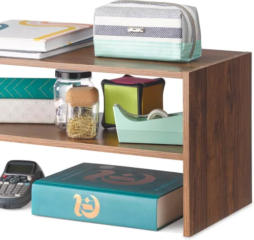 Miniatura 5 de Whitmor - Estante para zapatos apilable de madera con 2 estantes, nogal, 61 centímetros, paquete de 2