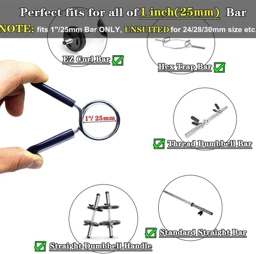 Miniatura 2 de Hididi Collares de clip de resorte de barra de 1 pulgada (0.984 in), ideal para abrazaderas de clip de barra de 1 pulgada de diámetro