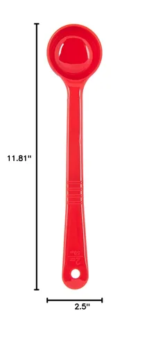 Miniatura 12 de Carlisle FoodService Products Measure Miser - Cuchara medidora de plástico con mango largo, 2 onzas, color rojo, 1 unidad (paquete de 1)