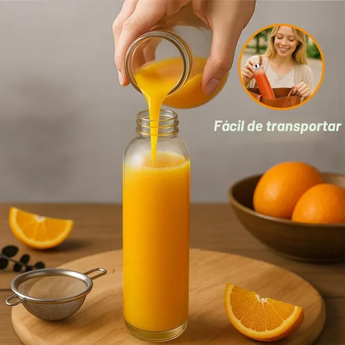 Miniatura 8 de Luxfuel Botellas de vidrio transparente con tapas de 18 onzas, botellas de agua de vidrio reutilizables con tapa de acero inoxidable para jugos